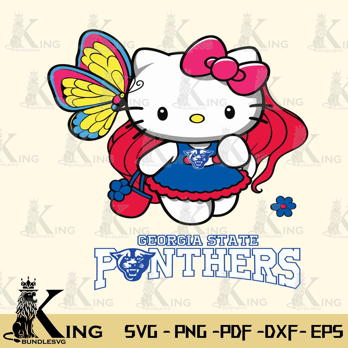 Georgia State Panthers Kitty Cartoon Svg Eps Dxf Png File, Digital Download