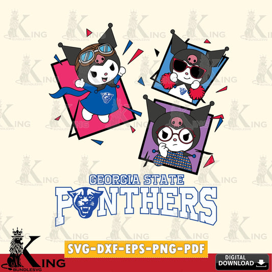 Georgia State Panthers Kuromi Action Football SVG file, Cricut, Cut file  , Digital Download , Instant Download, Sanrio svg, Clipart