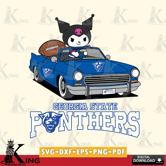 Georgia State Panthers Kuromi Car Football Game SVG file, Cricut, Cut file  , Digital Download , Instant Download, Sanrio svg, Clipart