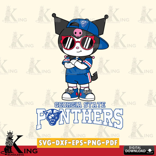 Georgia State Panthers Kuromi Football Jersey SVG file, Cricut, Cut file  , Digital Download , Instant Download, Sanrio svg, Clipart
