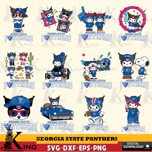 Georgia State Panthers Kuromi Football Jersey NCAA Bundle SVG file, Cricut, Cut file  , Digital Download , Instant Download, Sanrio svg, Clipart