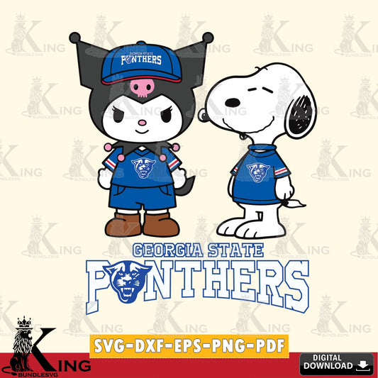 Georgia State Panthers Kuromi Snoopy Football SVG file, Cricut, Cut file  , Digital Download , Instant Download, Sanrio svg, Clipart