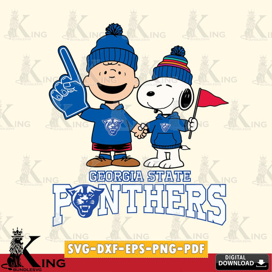 Georgia State Panthers Peanuts Fan Gear SVG, Cricut, Cut file  , Digital Download , Instant Download, Peanuts svg, NCAA svg, Football svg, Sport svg
