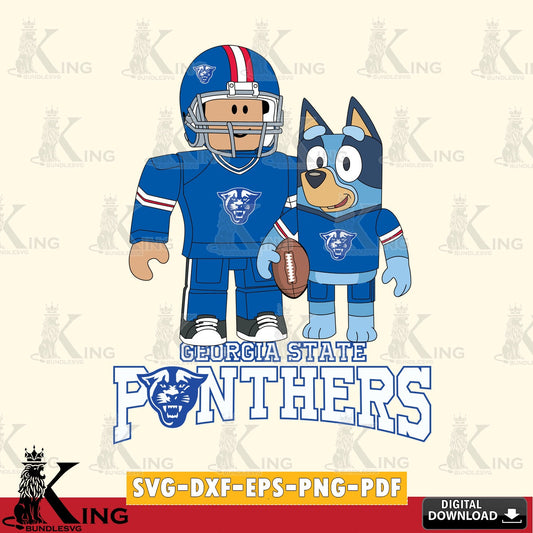 Georgia State Panthers Roblox & Bluey Football SVG file , NCAA Cricut,  File cut , Digital Download , PDF File