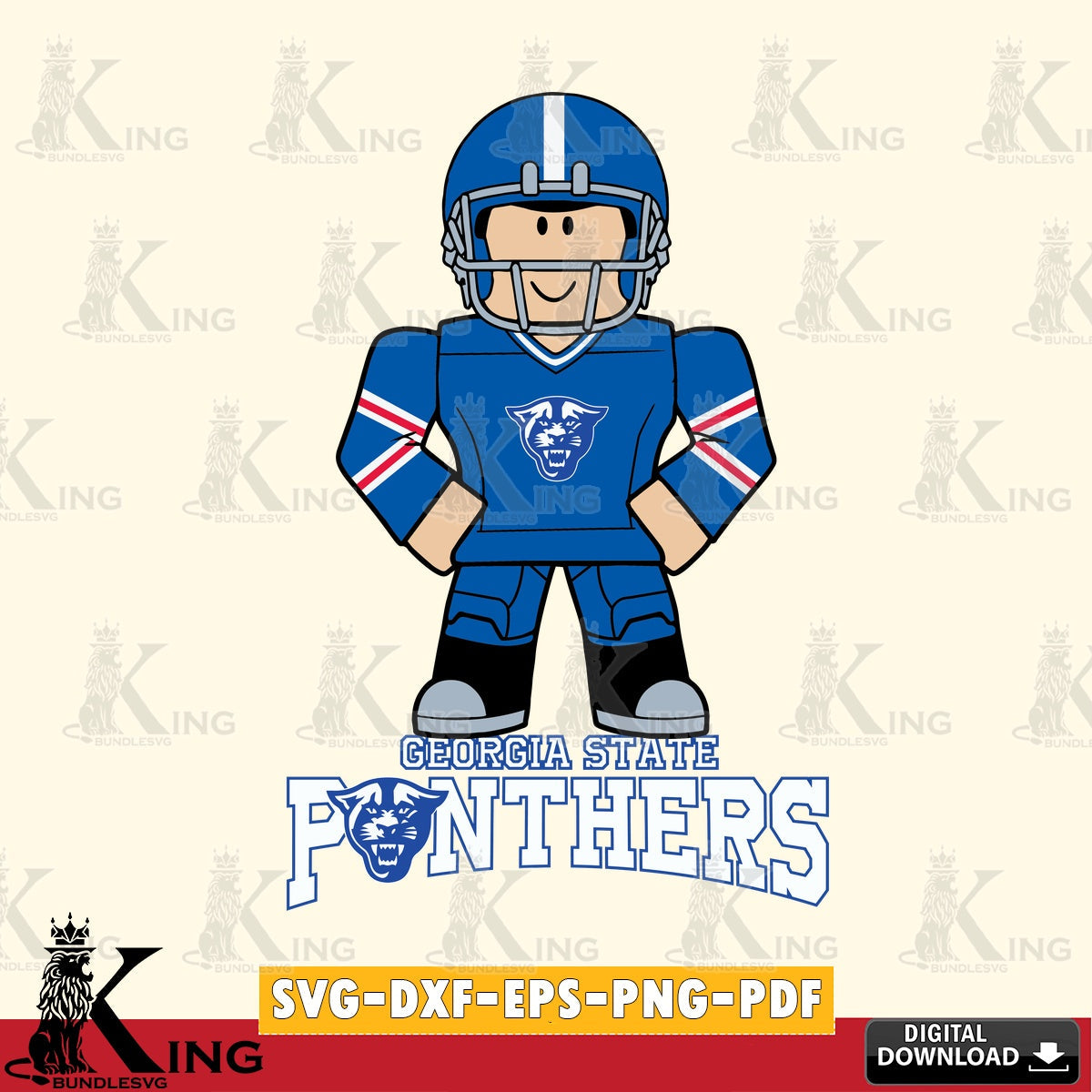Georgia State Panthers Roblox Cool Football SVG file , NCAA Cricut,  File cut , Digital Download , PDF File