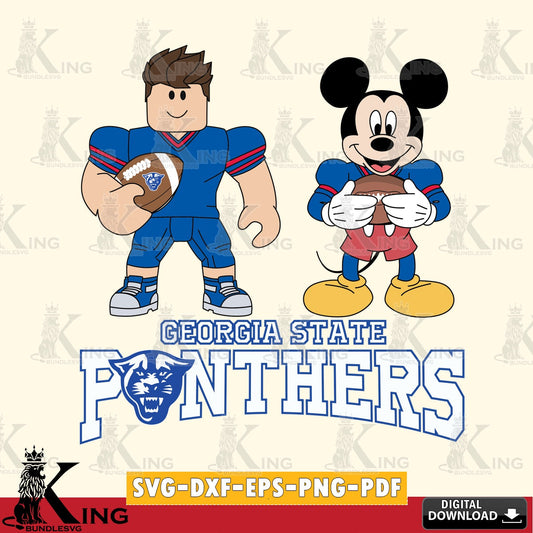 Georgia State Panthers Roblox & Mickey Football SVG file , NCAA Cricut,  File cut , Digital Download , PDF File