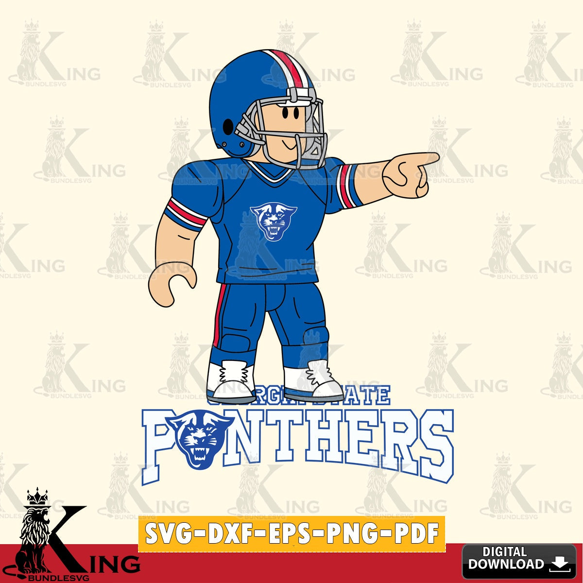 Georgia State Panthers Roblox Player Football SVG file , NCAA Cricut,  File cut , Digital Download , PDF File