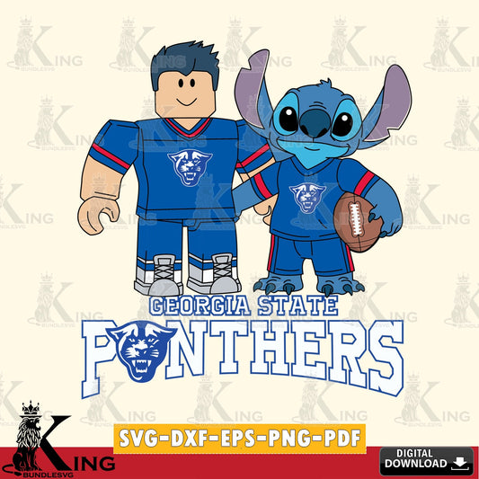 Georgia State Panthers Roblox & Stitch Football SVG file , NCAA Cricut,  File cut , Digital Download , PDF File