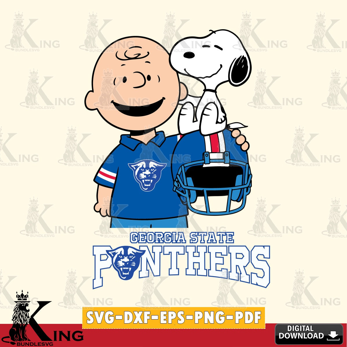 Georgia State Panthers Snoopy On Helmet SVG, Cricut, Cut file  , Digital Download , Instant Download, Peanuts svg, NCAA svg, Football svg, Sport svg