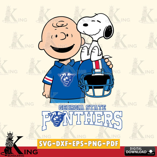 Georgia State Panthers Snoopy On Helmet SVG, Cricut, Cut file  , Digital Download , Instant Download, Peanuts svg, NCAA svg, Football svg, Sport svg