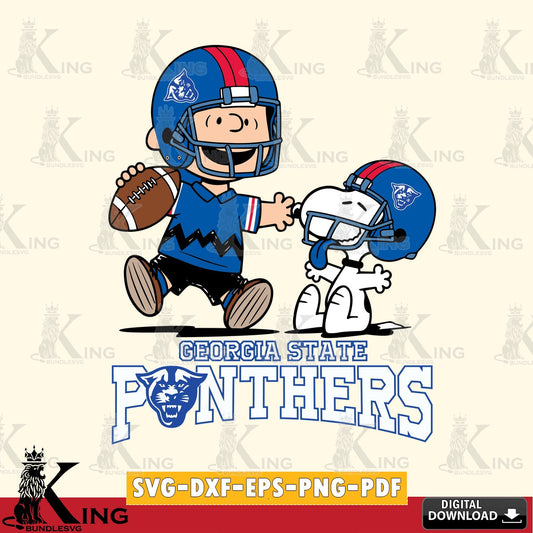 Georgia State Panthers Snoopy and Peanut Fun SVG, Cricut, Cut file  , Digital Download , Instant Download, Peanuts svg, NCAA svg, Football svg, Sport svg