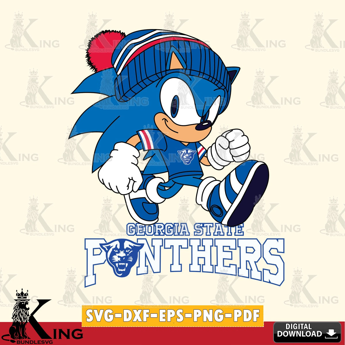 Georgia State Panthers Sonic Football SVG file, Vector , Digital Download , PDF File , Instant Download