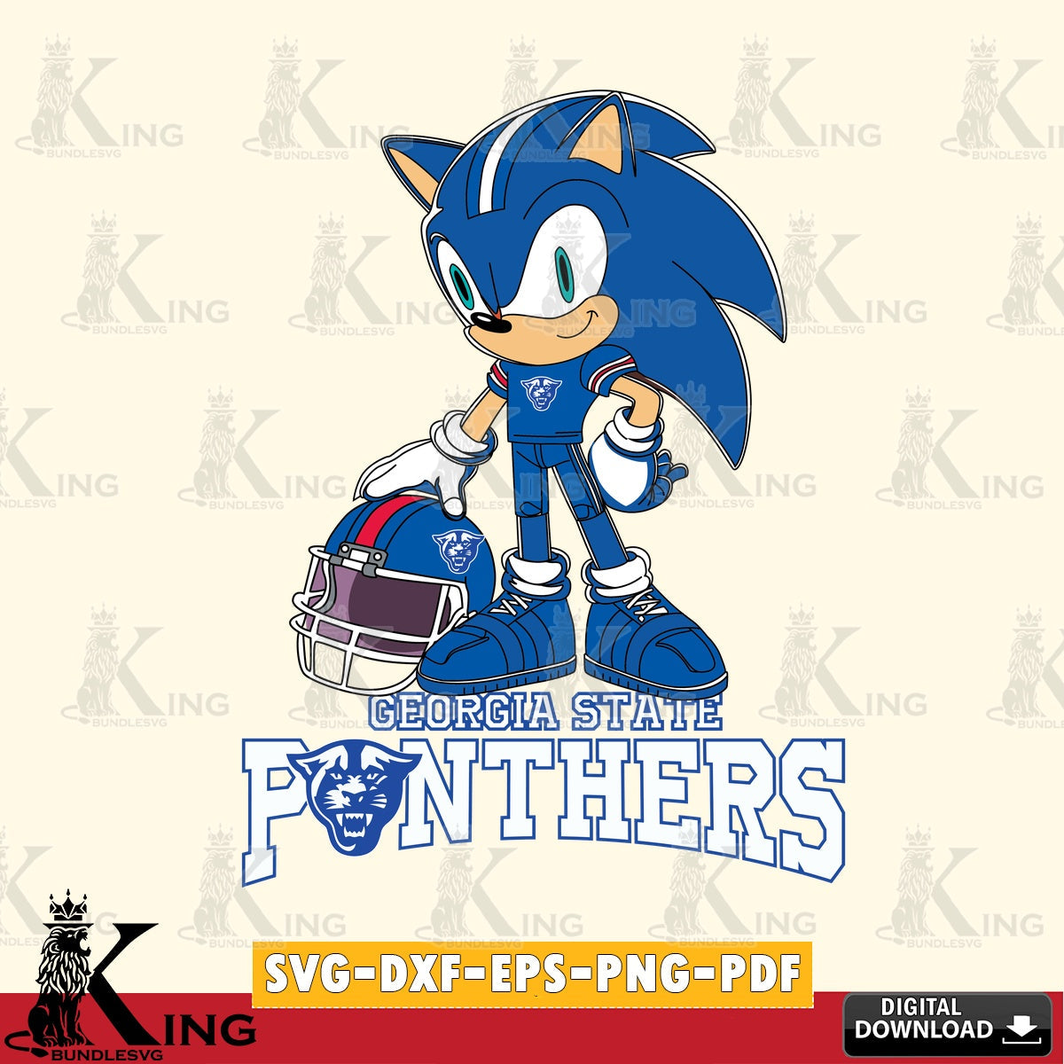 Georgia State Panthers Sonic Player Football SVG file, Vector , Digital Download , PDF File , Instant Download