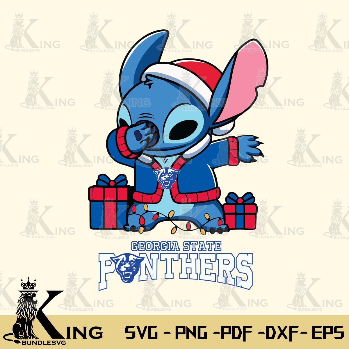 Georgia State Panthers Stitch Merry Christmas Svg Eps Dxf Png File, Digital Download