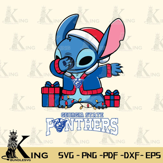 Georgia State Panthers Stitch Merry Christmas Svg Eps Dxf Png File, Digital Download