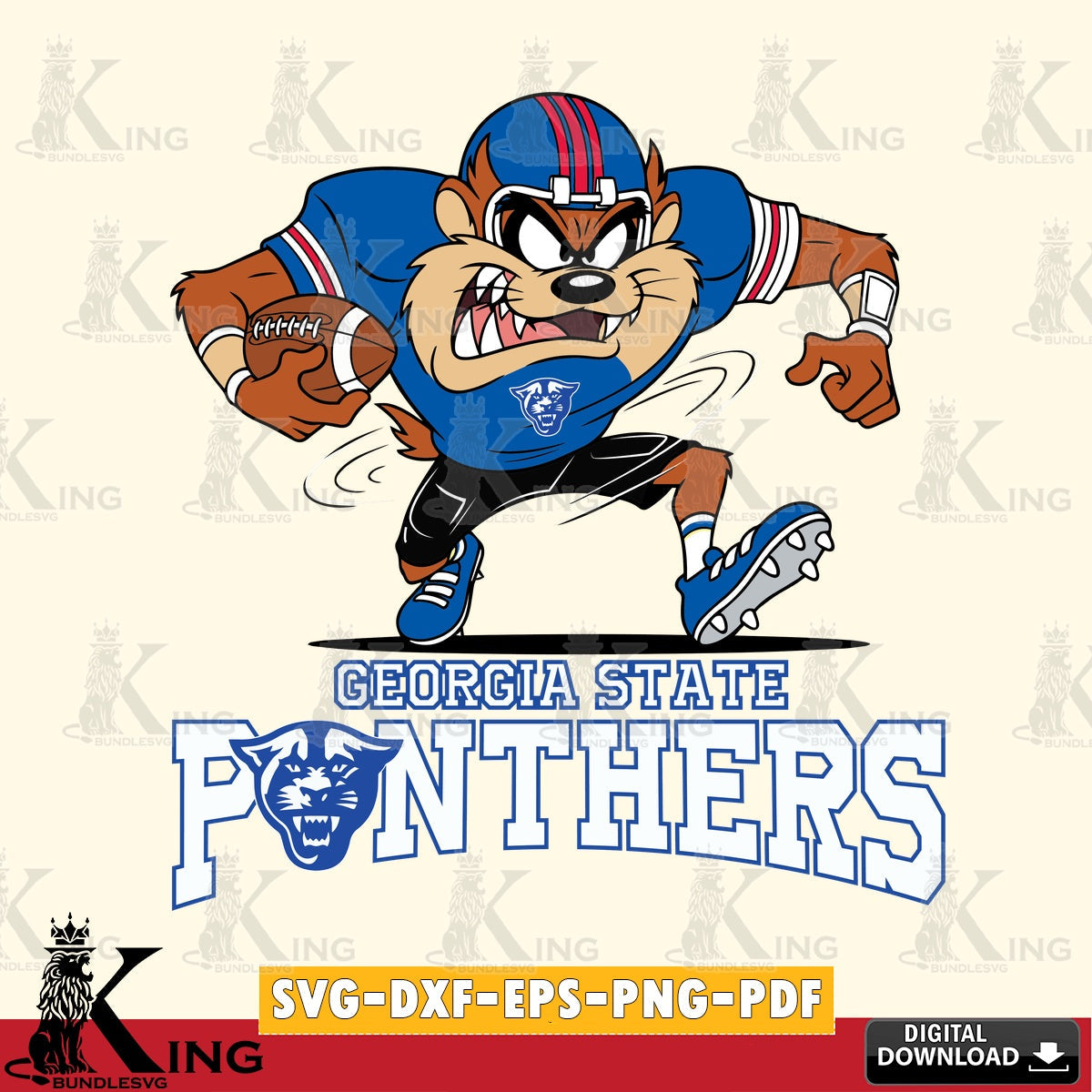 Georgia State Panthers Taz Football Helmet SVG file, Cut file  , Digital Download , Instant Download, Taz svg, NCAA svg