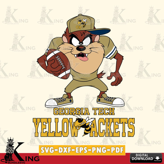 Georgia Tech Yellow Jackets Đồng phục bóng đá Taz SVG file, Cut file  , Digital Download , Instant Download, Taz svg, NCAA svg