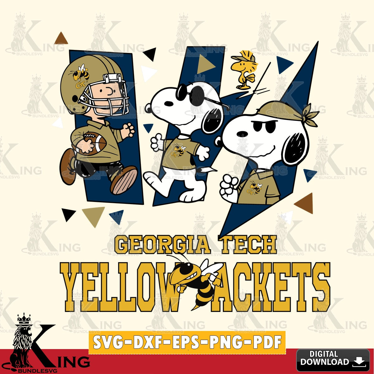 Georgia Tech Yellow Jackets Peanuts Joe Cool SVG, Cricut, Cut file  , Digital Download , Instant Download, Peanuts svg, NCAA svg, Football svg, Sport svg