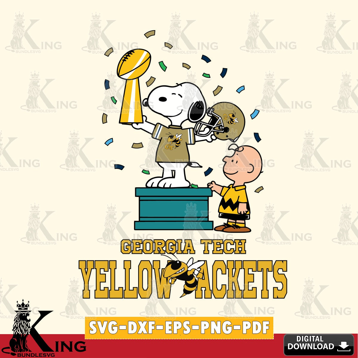 Georgia Tech Yellow Jackets Peanuts Winner SVG, Cricut, Cut file  , Digital Download , Instant Download, Peanuts svg, NCAA svg, Football svg, Sport svg