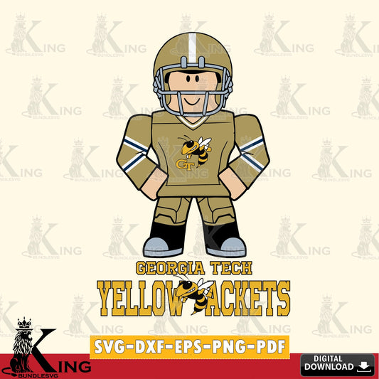 Georgia Tech Yellow Jackets Roblox Cool Football SVG file , NCAA Cricut,  File cut , Digital Download , PDF File