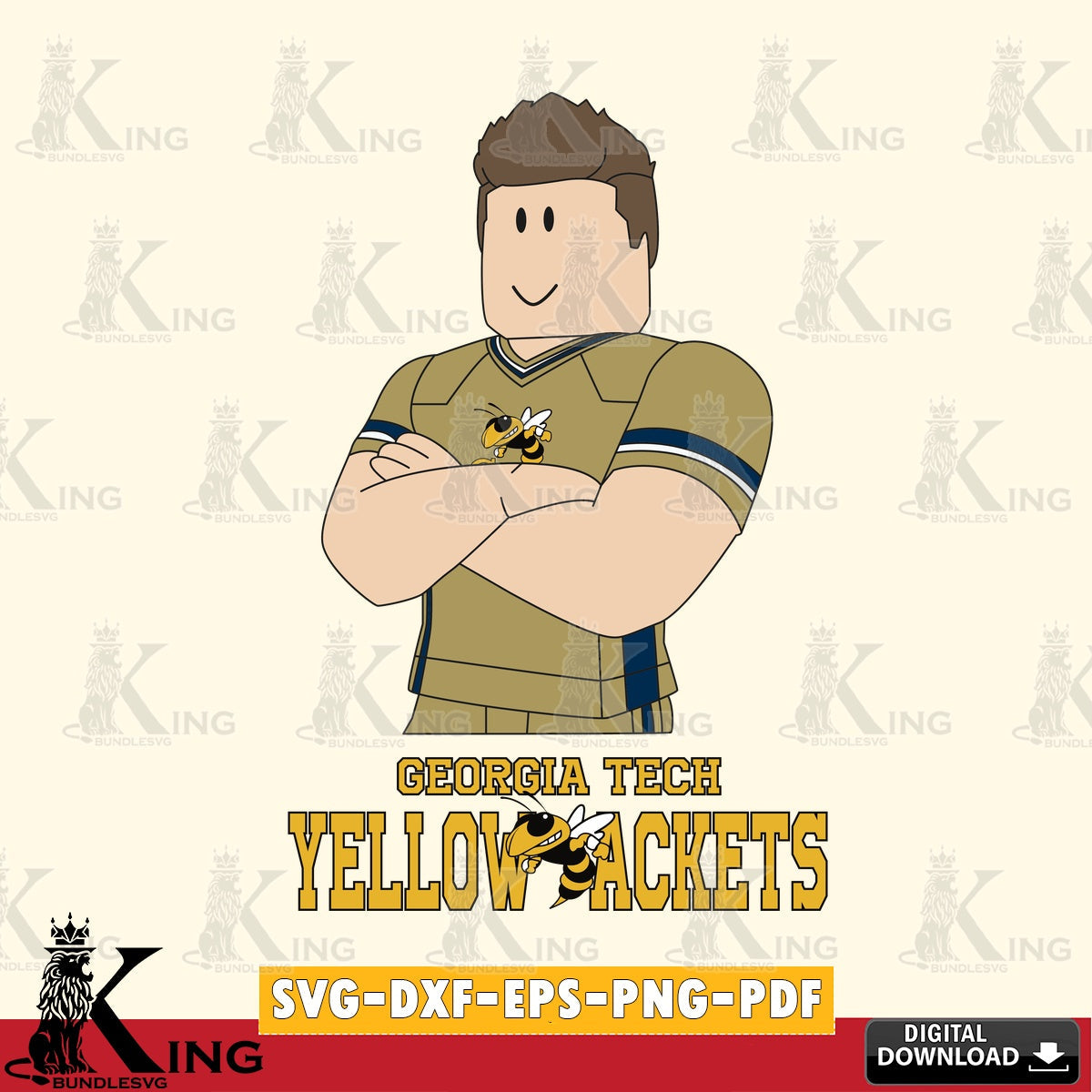 Georgia Tech Yellow Jackets Roblox Football SVG file , NCAA Cricut,  File cut , Digital Download , PDF File