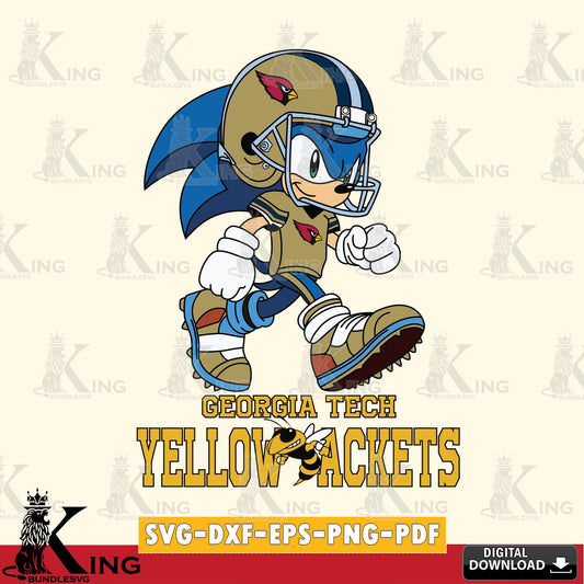 Printable art of Georgia Tech Yellow Jackets Sonic Ready Football SVG PNG design suitable for Glowforge and laser cutting