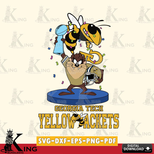 Georgia Tech Yellow Jackets Taz Trophy Podium SVG file, Cut file  , Digital Download , Instant Download, Taz svg, NCAA svg