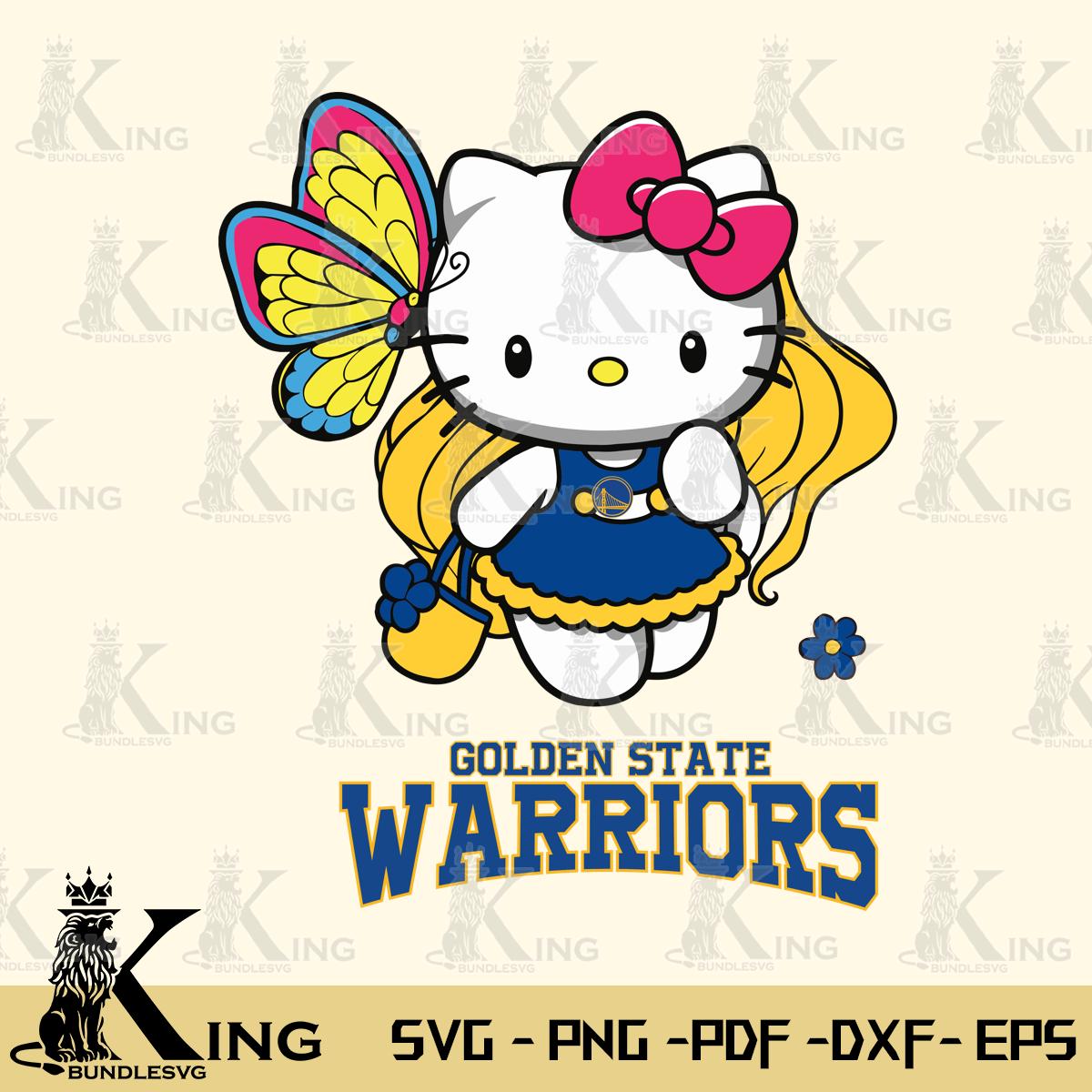 Golden State Warriors Kitty Cartoon Svg Eps Dxf Png File, Digital Download