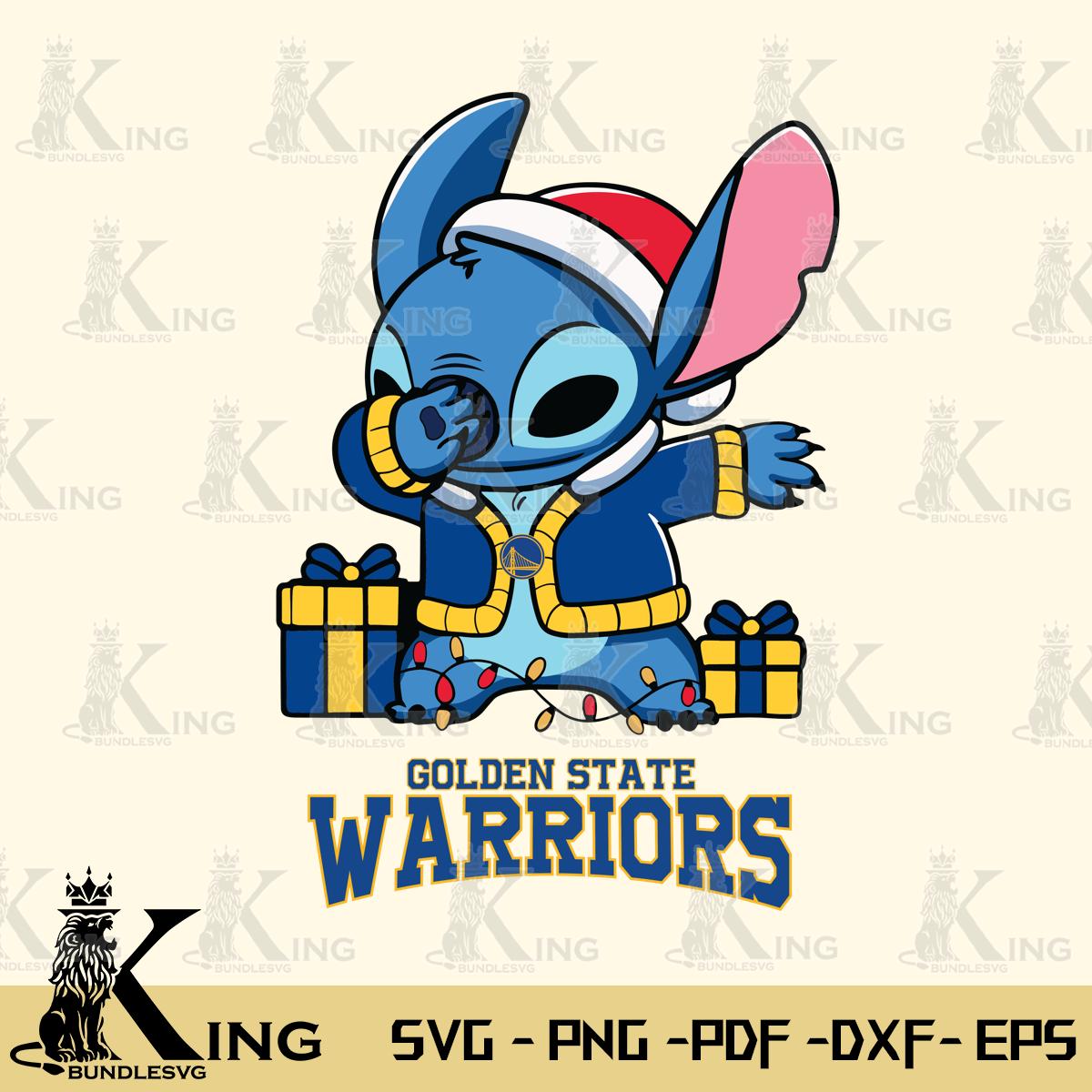 Golden State Warriors Stitch Merry Christmas Svg Eps Dxf Png File, Digital Download