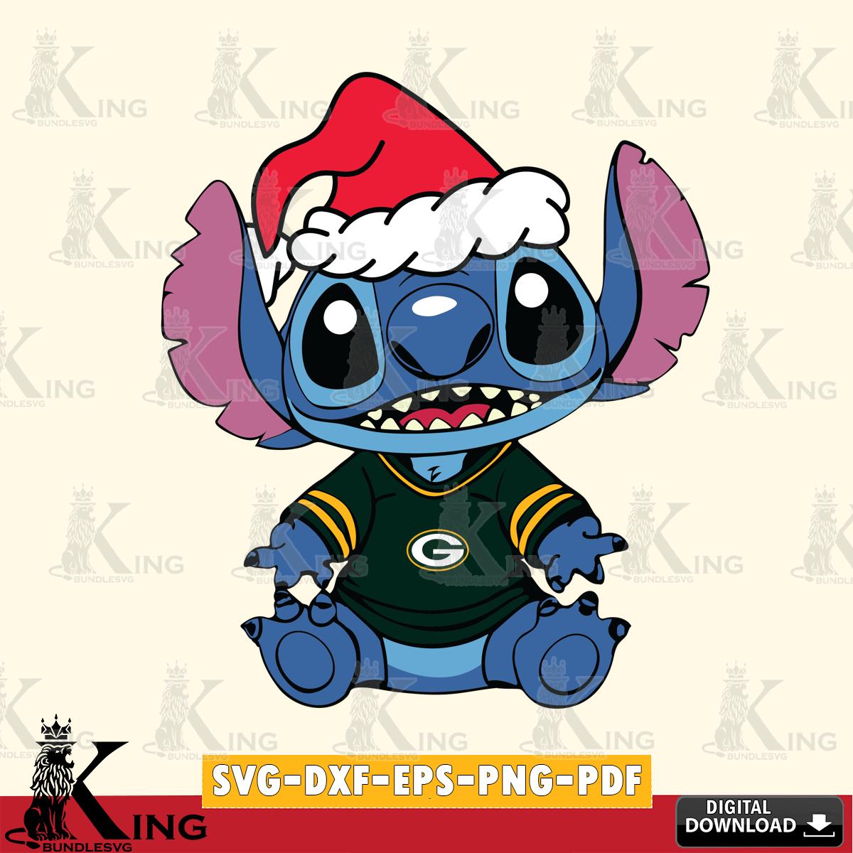 Green Bay Packers Baby Stitch Christmas SVG, NFL for Cricut, Silhouette, Digital Download , file cut