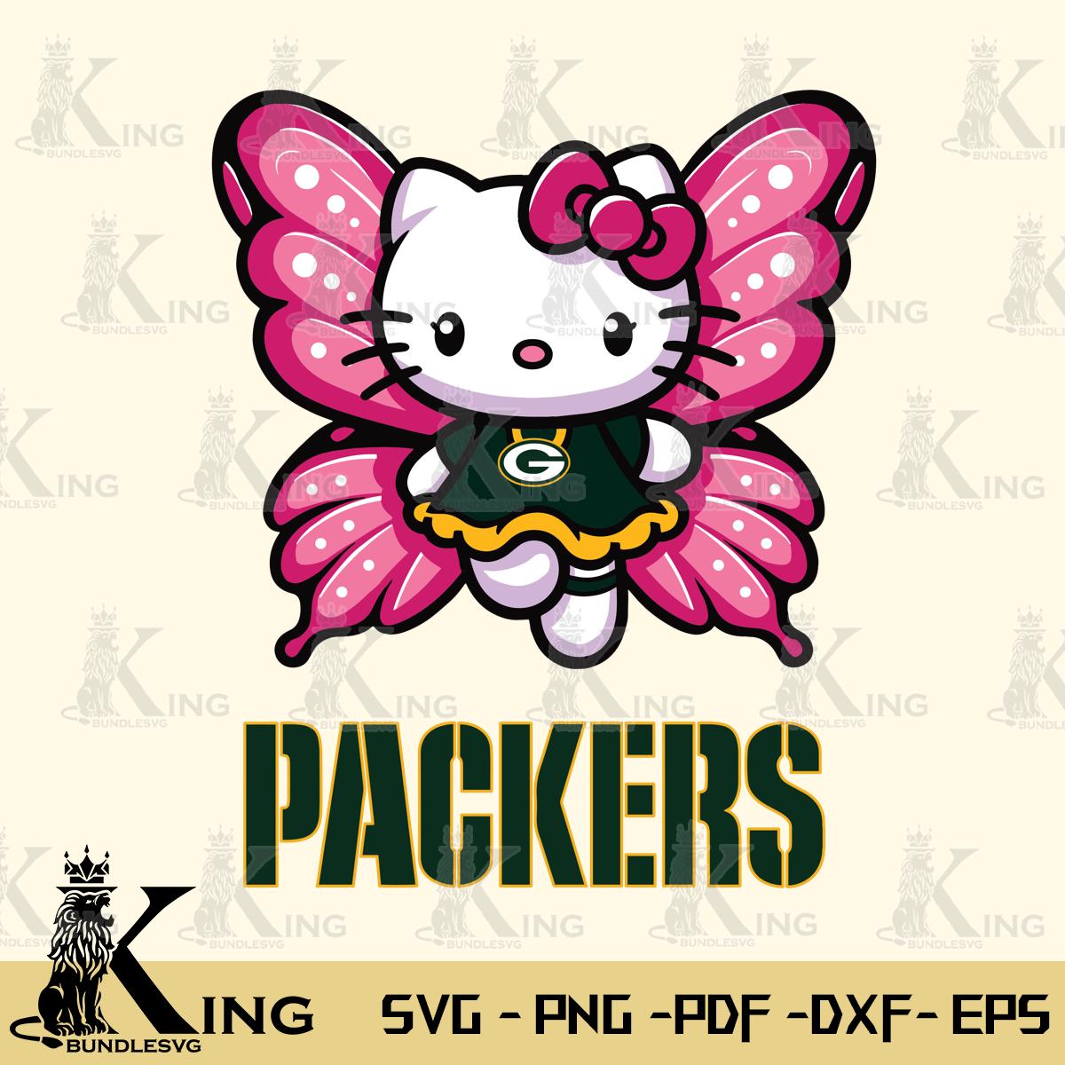 Green Bay Packers Hello Kitty Dreamscape Svg Eps Dxf Png File, Digital Download