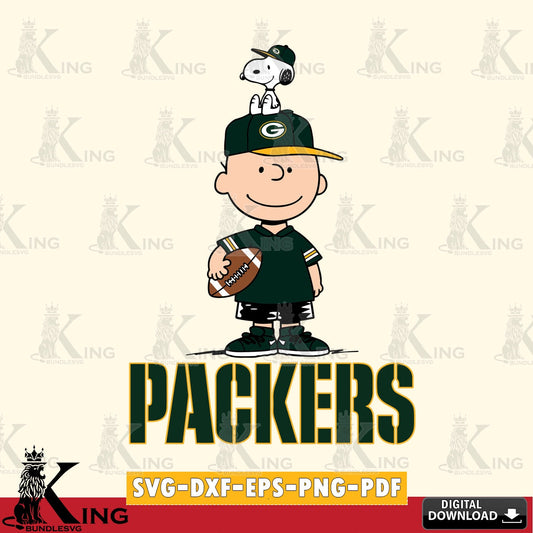 Green Bay Packers Peanuts Football Rugby Cricut file , Cut file  , Digital Download , PDF File , Instant Download