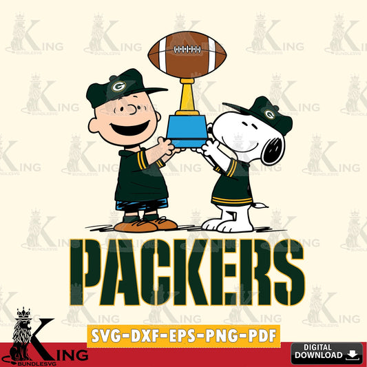 Green Bay Packers Peanuts Football Trophy Cricut file , Cut file  , Digital Download , PDF File , Instant Download