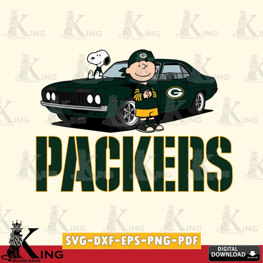Green Bay Packers Peanuts Muscle Car Cricut file , Cut file  , Digital Download , PDF File , Instant Download