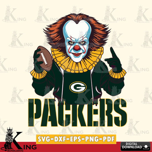 Exclusive set of Green Bay Packers Pennywise Player Football digital file for silhouette cameo and cricut projects