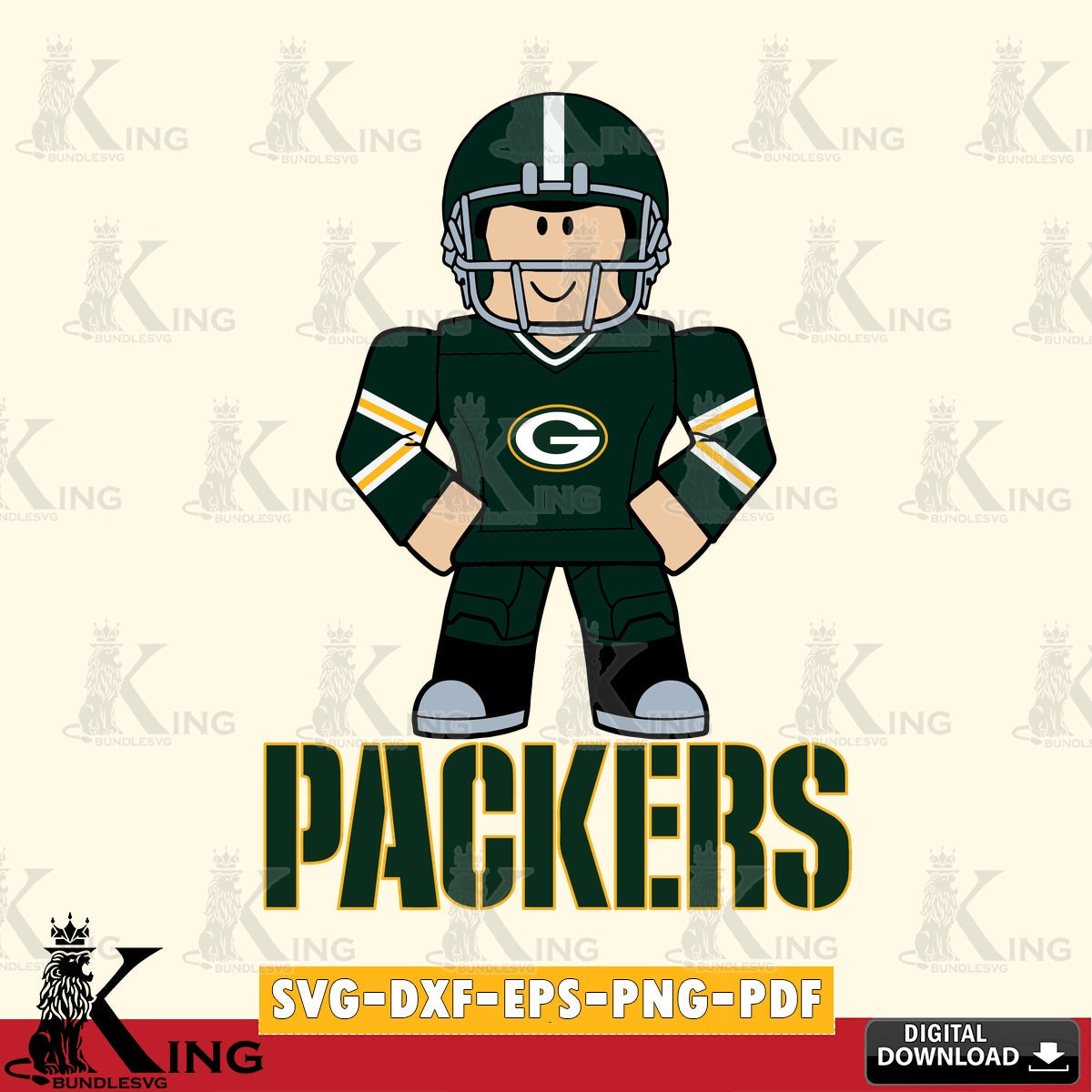 Exclusive set of Green Bay Packers Roblox Cool Football, Cricut, NFL File cut Digital Download SVG PNG design suitable for