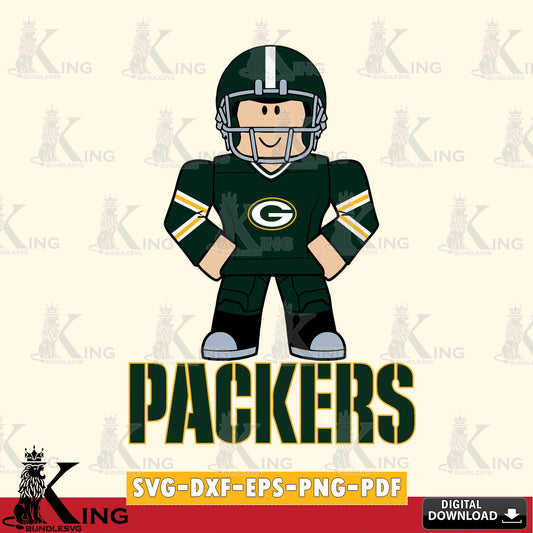 Exclusive set of Green Bay Packers Roblox Cool Football, Cricut, NFL File cut Digital Download SVG PNG design suitable for