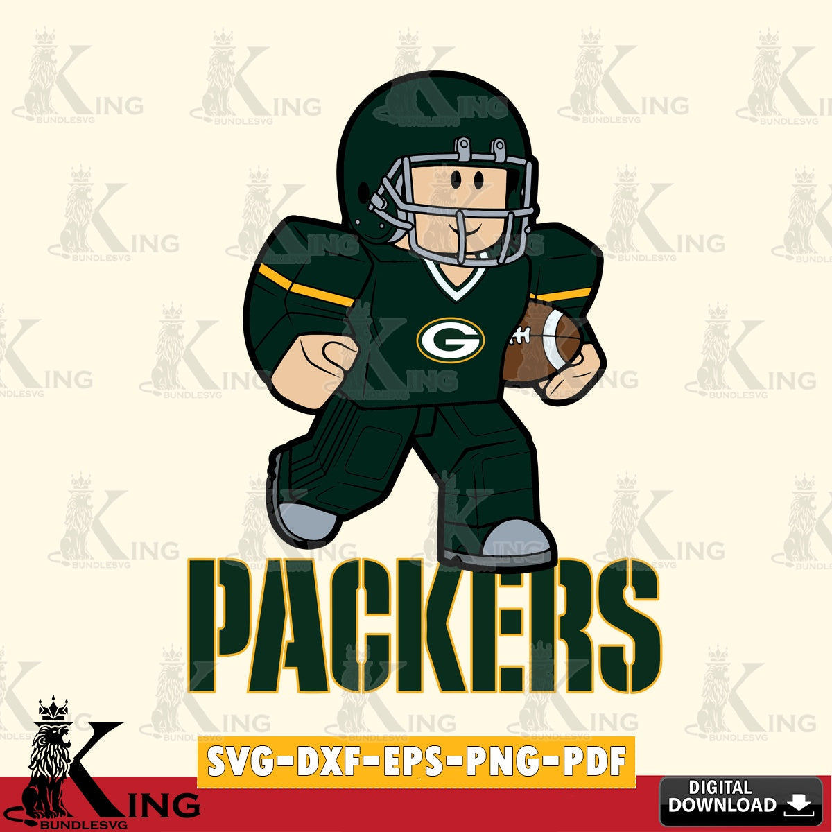 Green Bay Packers Roblox Player Rugby SVG file , Cricut, NFL  File cut , Digital Download , PDF File
