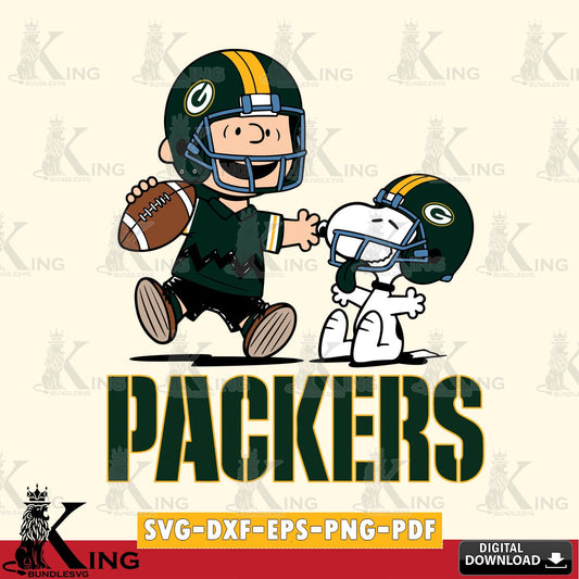 Green Bay Packers Snoopy and Peanut Fun Cricut file , Cut file  , Digital Download , PDF File , Instant Download