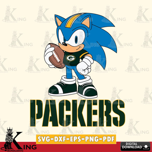 Exclusive set of Green Bay Packers Sonic Game Day Ready vector digital clipart compatible with laser engraving and cutting