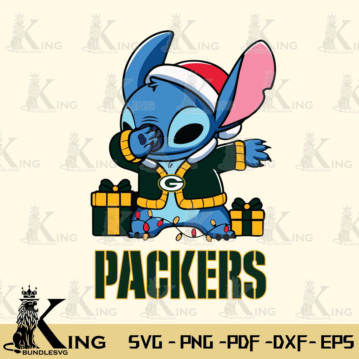 Green Bay Packers Stitch Merry Christmas Svg Eps Dxf Png File, Digital Download