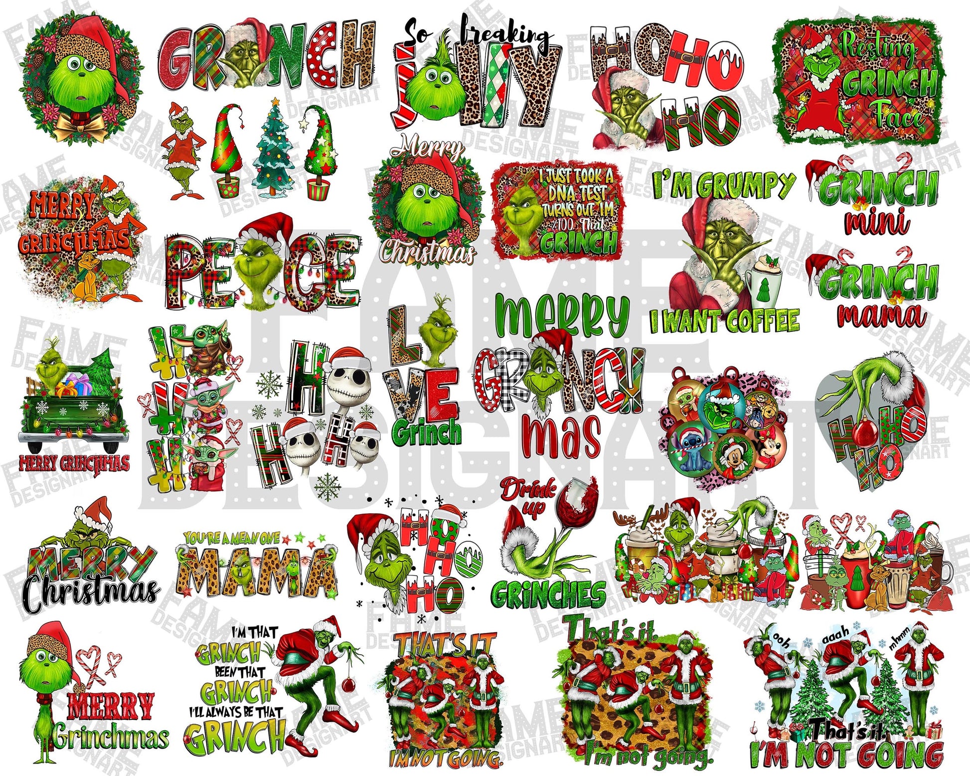 Grinch christmas Bundle Png, Merry Christmas Png, for Cricut, Silhouet ...