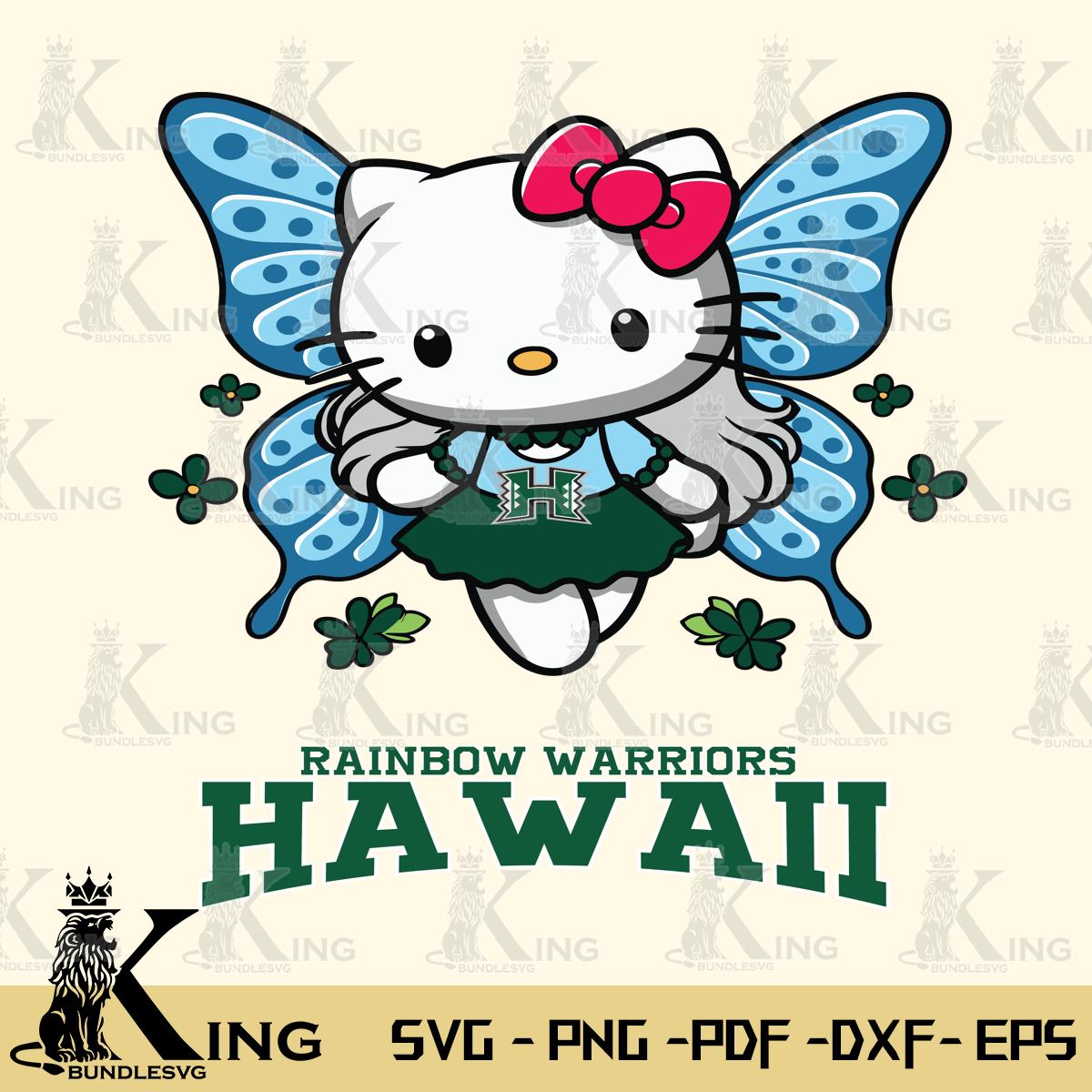 Hawaii Rainbow Warriors Butterfly Kitty Charm Svg Eps Dxf Png File, Digital Download