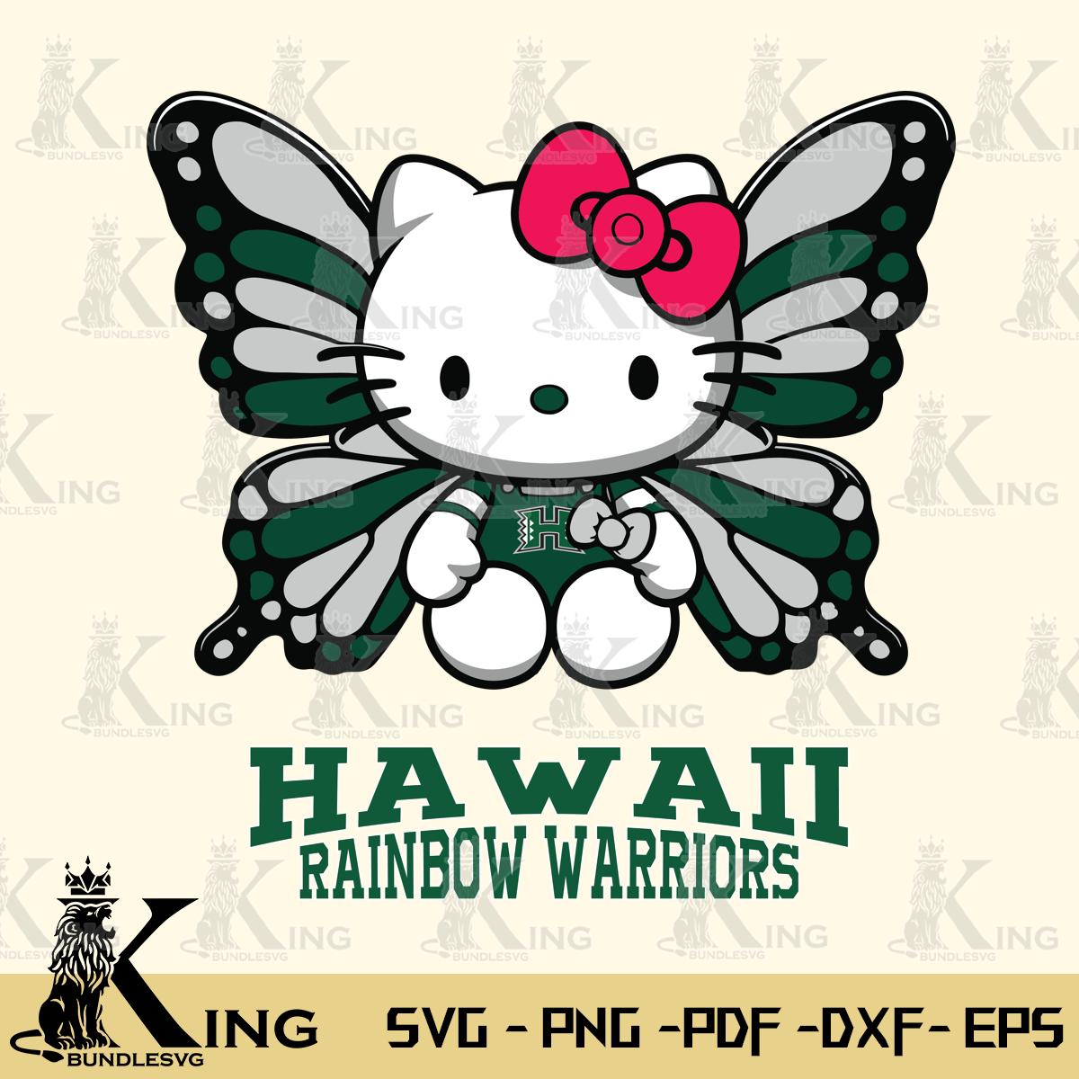 Hawaii Rainbow Warriors Butterfly Kitty Delight Svg Eps Dxf Png File, Digital Download