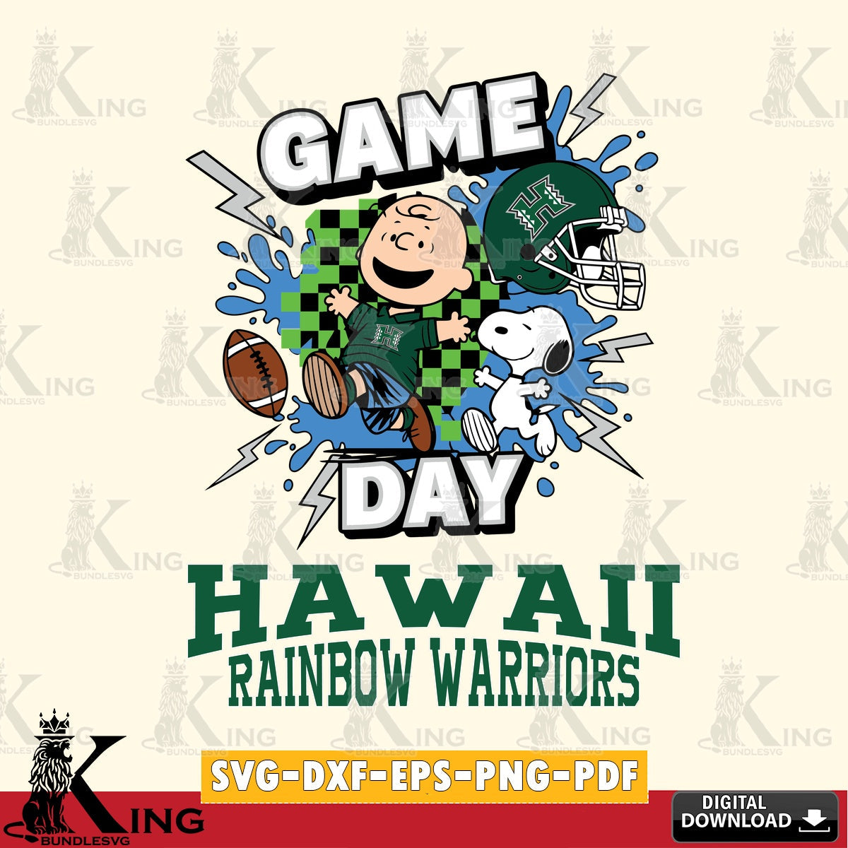 Hawaii Rainbow Warriors Game Day Peanuts SVG, Cricut, Cut file  , Digital Download , Instant Download, Peanuts svg, NCAA svg, Football svg, Sport svg