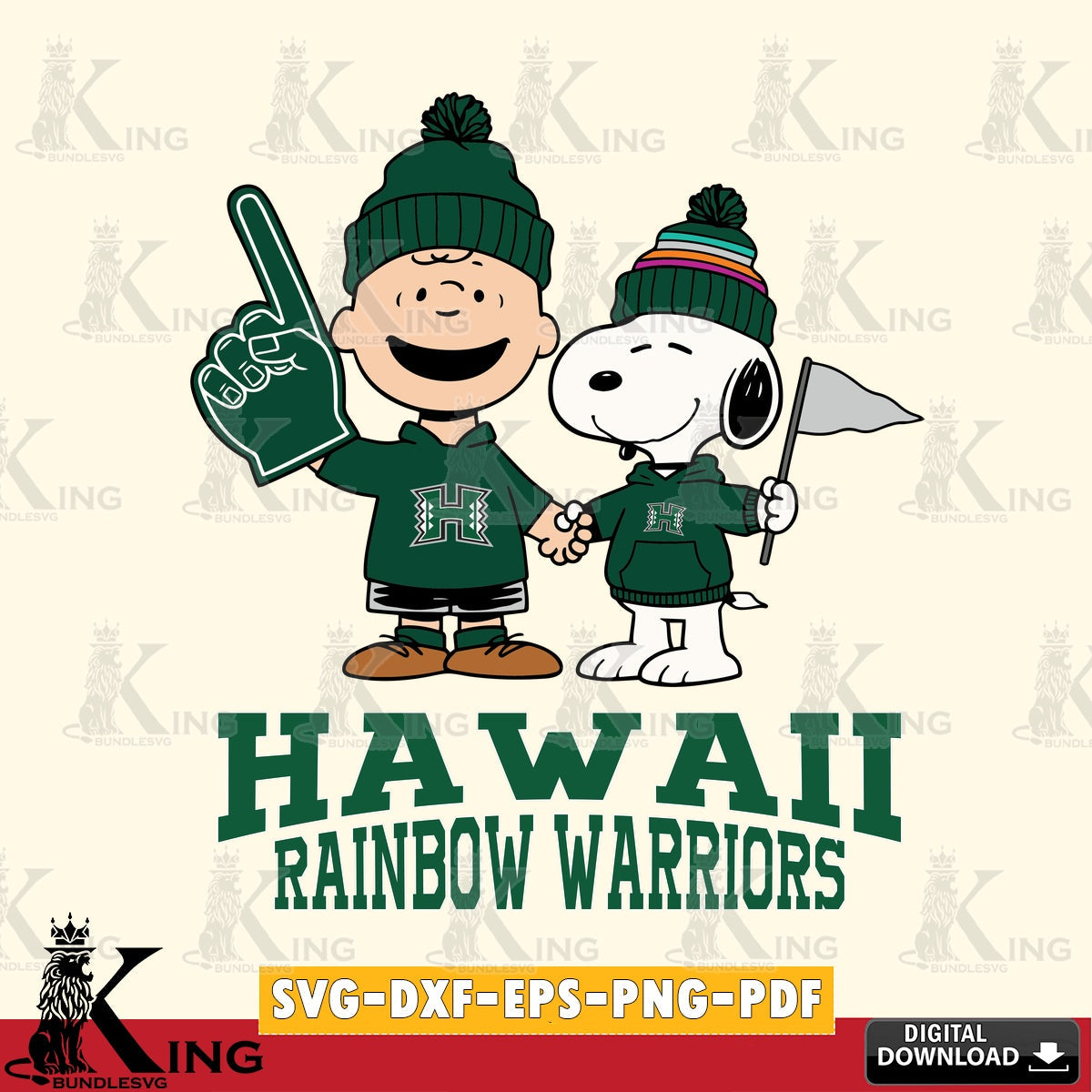 Hawaii Rainbow Warriors Peanuts Fan Gear SVG, Cricut, Cut file  , Digital Download , Instant Download, Peanuts svg, NCAA svg, Football svg, Sport svg