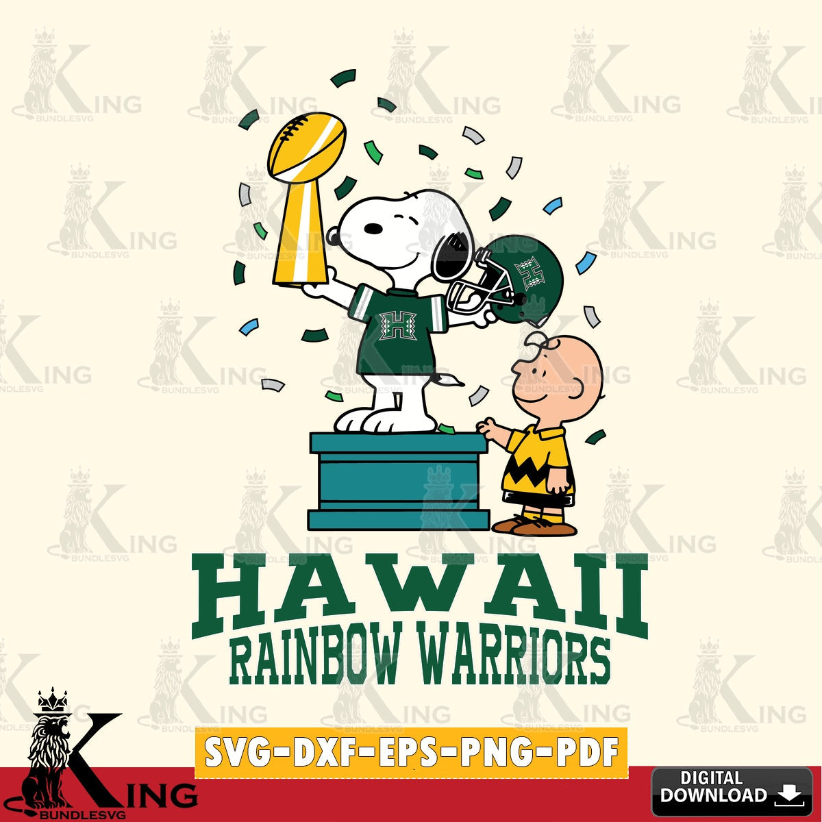 Hawaii Rainbow Warriors Peanuts Winner SVG, Cricut, Cut file  , Digital Download , Instant Download, Peanuts svg, NCAA svg, Football svg, Sport svg