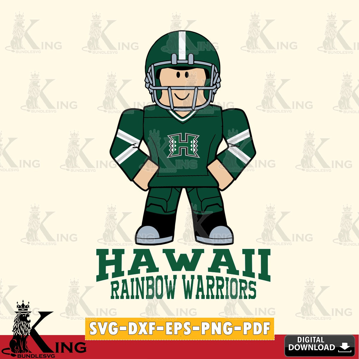 Hawaii Rainbow Warriors Roblox Cool Football SVG file , NCAA Cricut,  File cut , Digital Download , PDF File