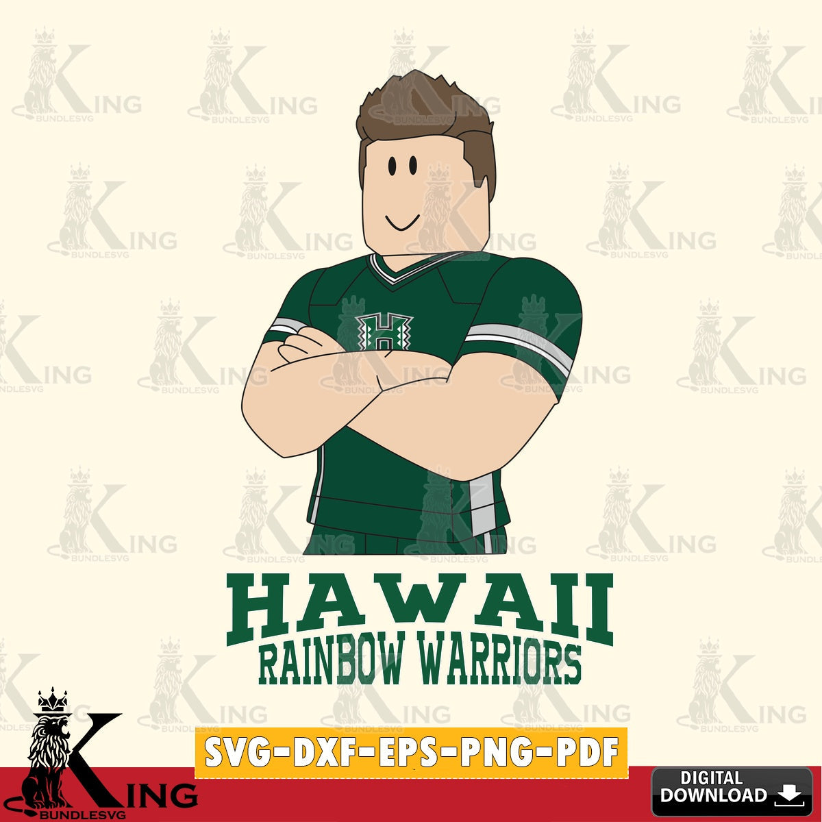 Hawaii Rainbow Warriors Roblox Football SVG file , NCAA Cricut,  File cut , Digital Download , PDF File