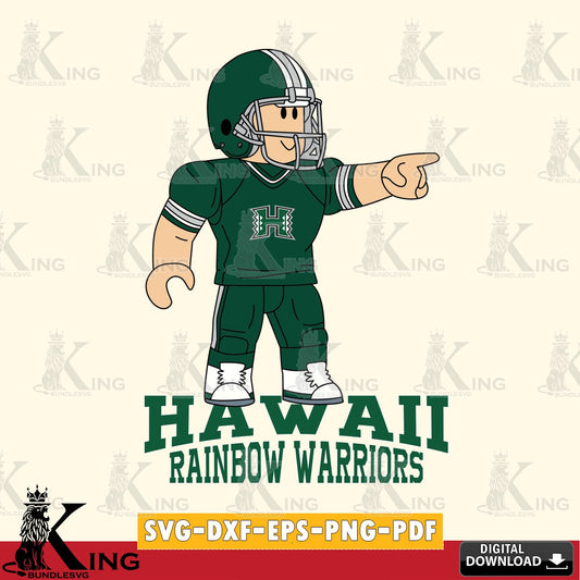 Hawaii Rainbow Warriors Roblox Player Football SVG file , NCAA Cricut,  File cut , Digital Download , PDF File